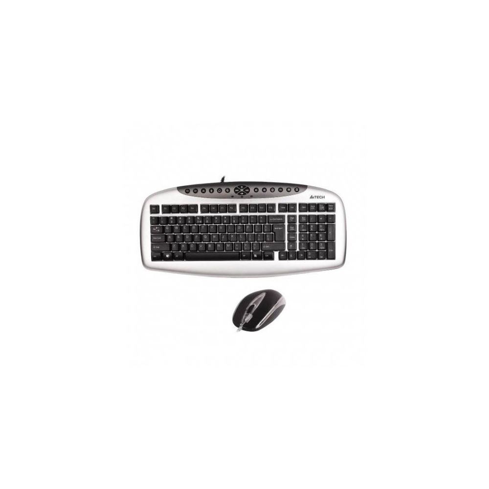 A4 TECH KB-2103D PS/2 Q Multimedya Klavye + Optik Mouse Set,Kablolu, Siyah