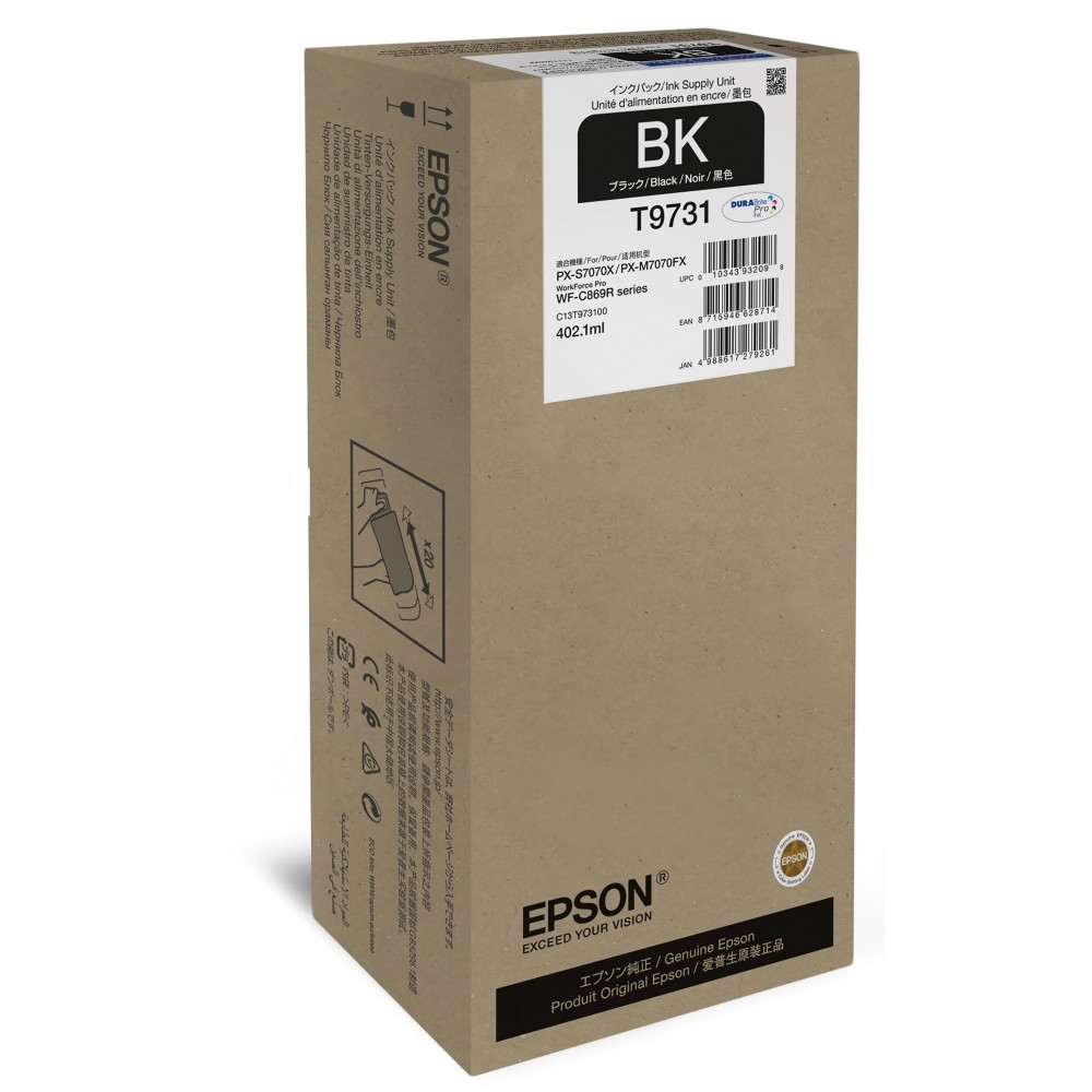 EPSON T9731 XL SIYAH MUREKKEP KARTUS (C13T973100) 402,1 ml WF-C 860 Serisi için